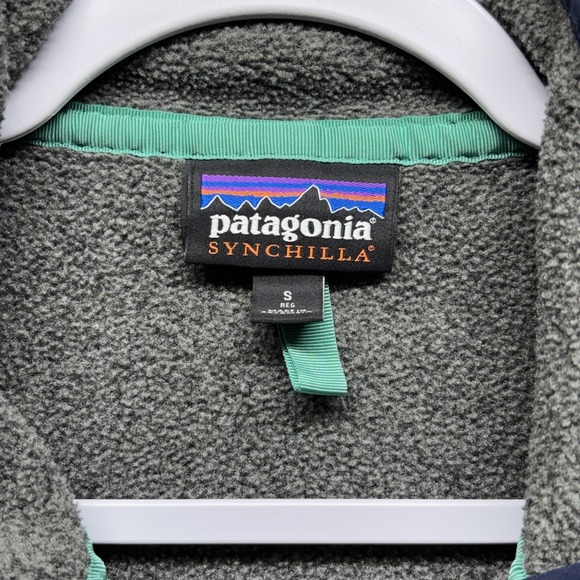 Patagonia Gray Synchilla Snap-T Fleece Long Sleeve Pullover Mens Jacket Size S - Picture 3 of 16